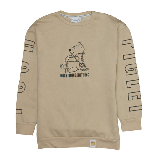 Disney Women Beige Winnie the Pooh Pullover Sweatshirt XS