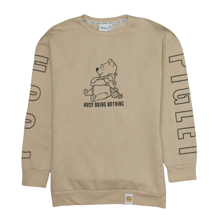 Disney Women Beige Winnie the Pooh Pullover Sweatshirt XS
