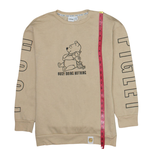 Disney Women Beige Winnie the Pooh Pullover Sweatshirt XS