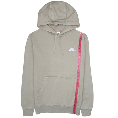 Nike Men Beige Pullover Hoodie Small Regular Fit Fleece Sweatshirt