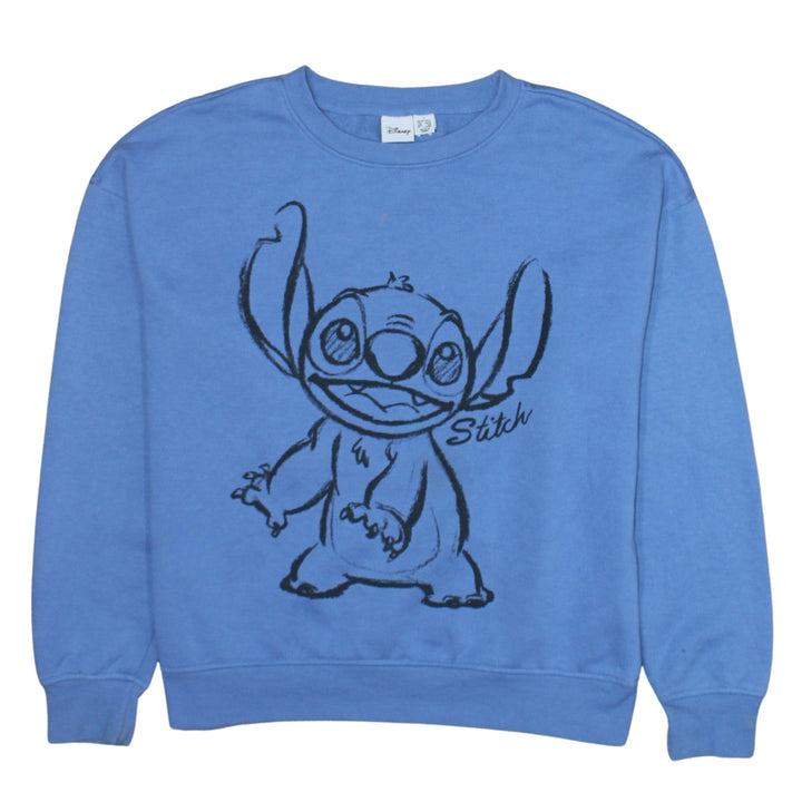Disney Primark Women Blue Stitch Pullover Sweatshirt Size 10/12