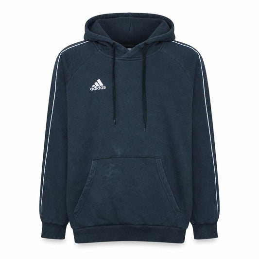 Front view of Adidas Men's Black Large Pullover Hoodie Fleece Sweatshirt