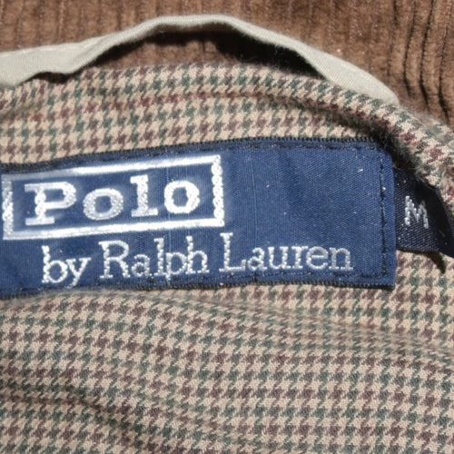Polo Ralph Lauren Men's Beige Quilted Jacket M Brown Collar Classic Style