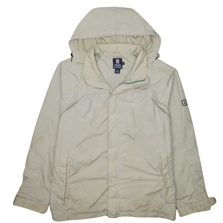 Chaps Ralph Lauren Men's Beige L Hooded Parka Jacket Nylon Lined