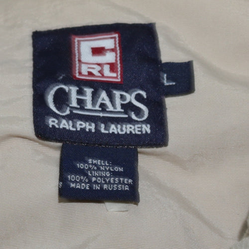 Chaps Ralph Lauren Men's Beige L Hooded Parka Jacket Nylon Lined