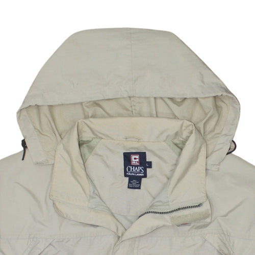 Chaps Ralph Lauren Men's Beige L Hooded Parka Jacket Nylon Lined