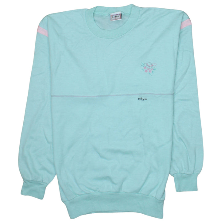 Mañana Women’s Blue Long Sleeve Cotton T-Shirt Size 14