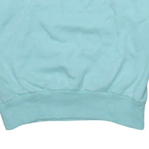 Mañana Women’s Blue Long Sleeve Cotton T-Shirt Size 14
