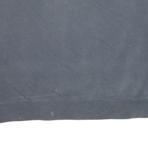 Nike Men's Grey Crew Neck Sweatshirt Small Logo Print Cotton Blend