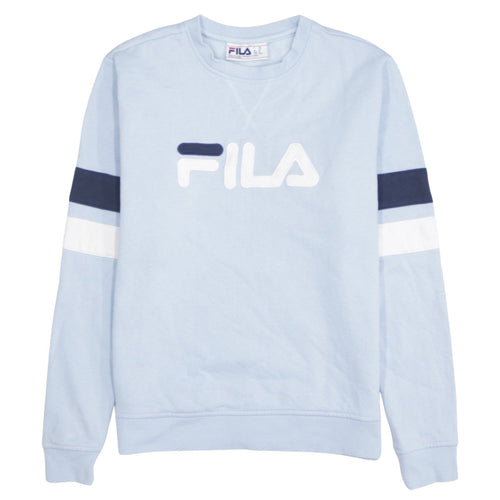 Fila Women Light Blue Crew Neck Pullover Sweatshirt M