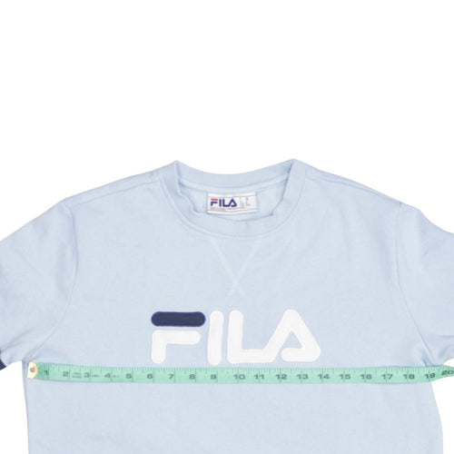 Fila Women Light Blue Crew Neck Pullover Sweatshirt M