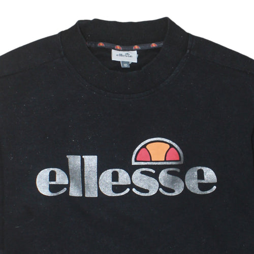 Ellesse Womens Black Size 10 Pullover Sweatshirt with Zip Pockets