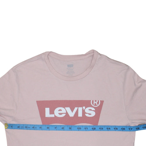 Levi's Womens Pink Logo Basic Crew Neck Cotton T-Shirt XS