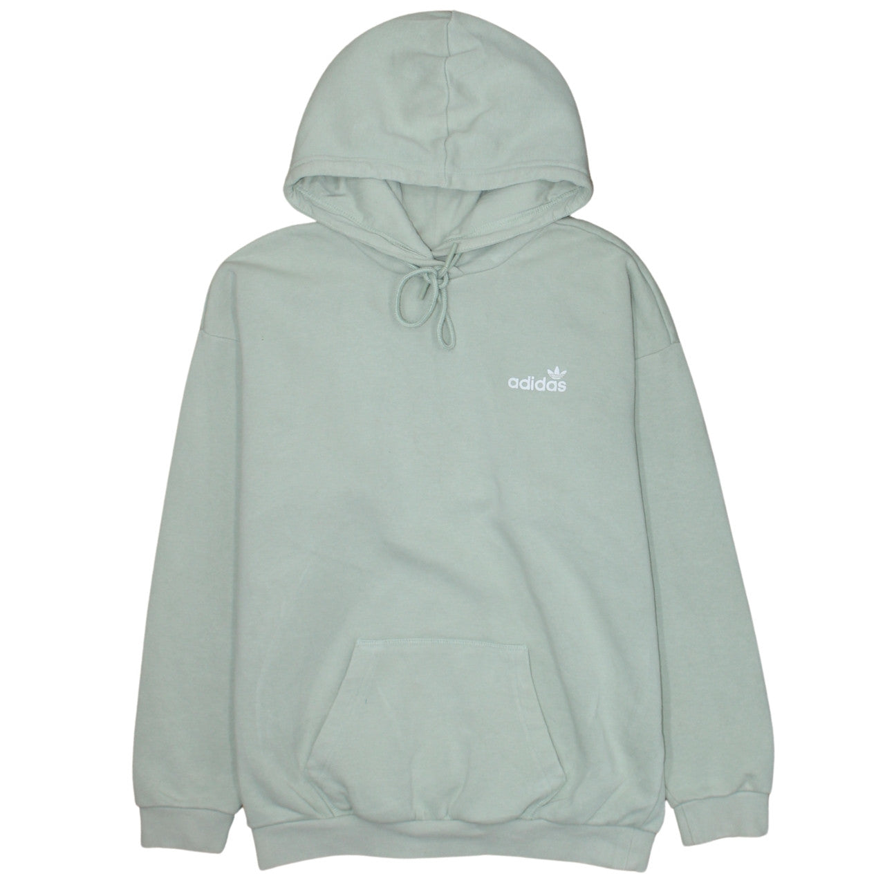 Adidas Women’s Green Pullover Hoodie Size 8 Relaxed Fit Sweatshirt