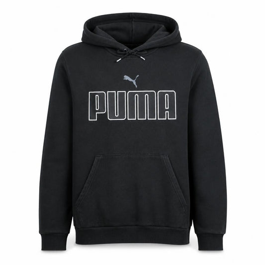Front view of Puma Men’s Black XL Pullover Hoodie Fleece Sportswear