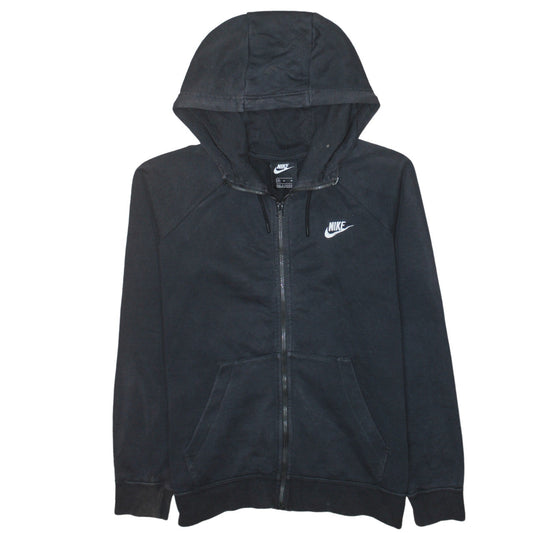 Nike Men's Black Full Zip Hoodie Size M Cotton Fleece Sweatshirt