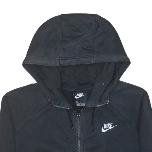 Nike Men's Black Full Zip Hoodie Size M Cotton Fleece Sweatshirt