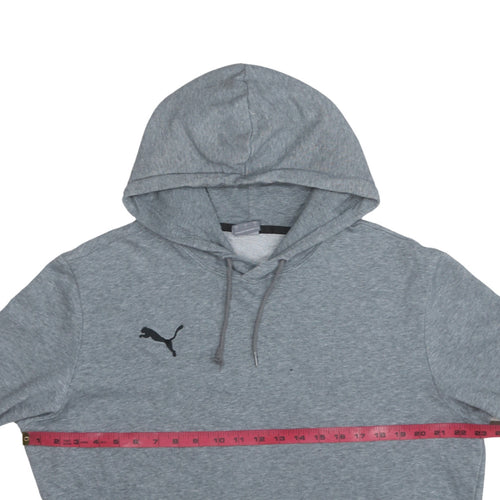 Puma Mens Grey Pullover Hoodie L Sports Logo Sweatshirt