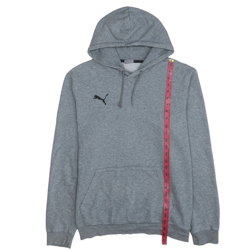 Puma Mens Grey Pullover Hoodie L Sports Logo Sweatshirt