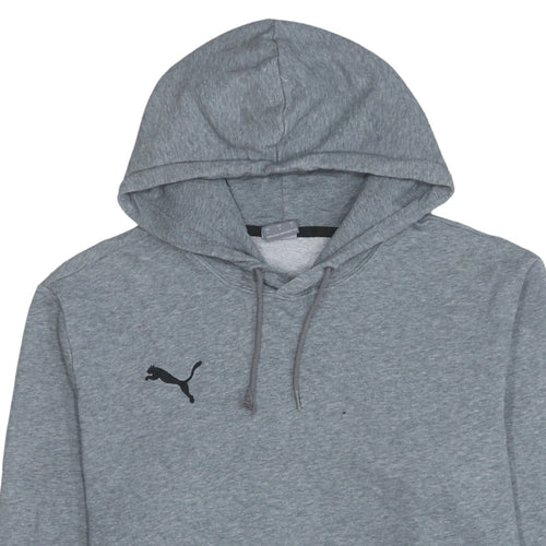 Puma Mens Grey Pullover Hoodie L Sports Logo Sweatshirt