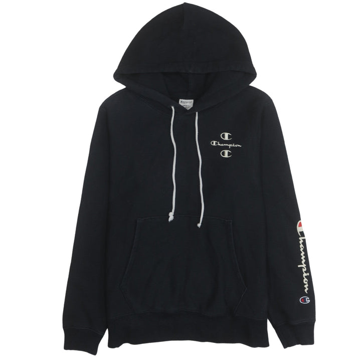 Champion Men’s Black Pullover Hoodie Small Logo Fleece Sweatshirt