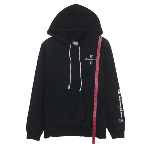Champion Men’s Black Pullover Hoodie Small Logo Fleece Sweatshirt