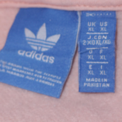 Adidas Womens Pink Pullover Hoodie XL Cotton Blend Casual