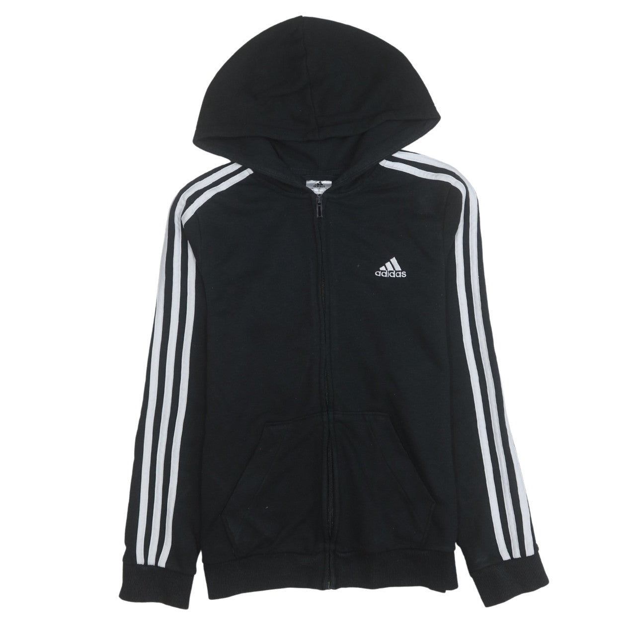 Adidas Womens Black Full Zip Hoodie Size S 8-10 Sportswear