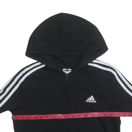 Adidas Womens Black Full Zip Hoodie Size S 8-10 Sportswear
