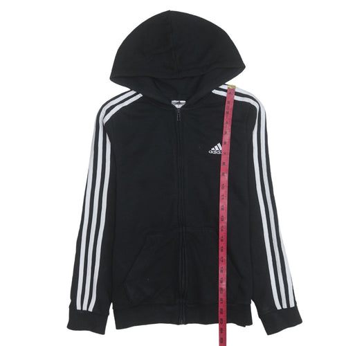 Adidas Womens Black Full Zip Hoodie Size S 8-10 Sportswear