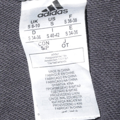 Adidas Womens Black Full Zip Hoodie Size S 8-10 Sportswear