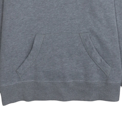 Hollister Women Grey Pullover Hoodie Medium Cotton Blend Logo