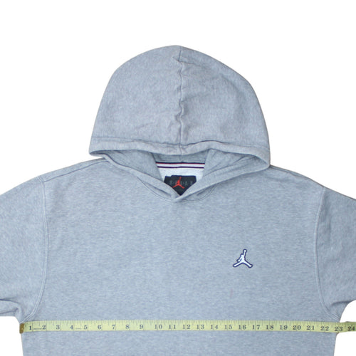 Jordan Mens Grey Pullover Hoodie M Regular Fit Fleece Sweatshirt