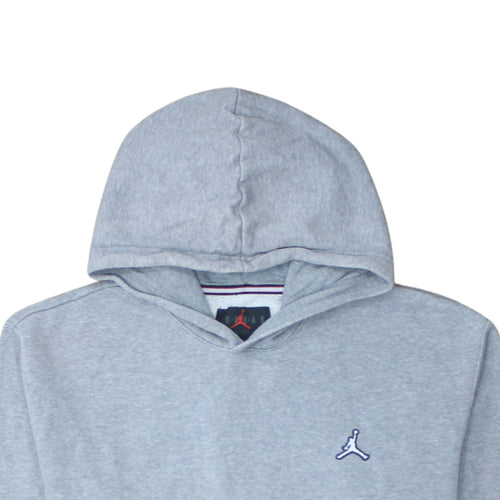 Jordan Mens Grey Pullover Hoodie M Regular Fit Fleece Sweatshirt