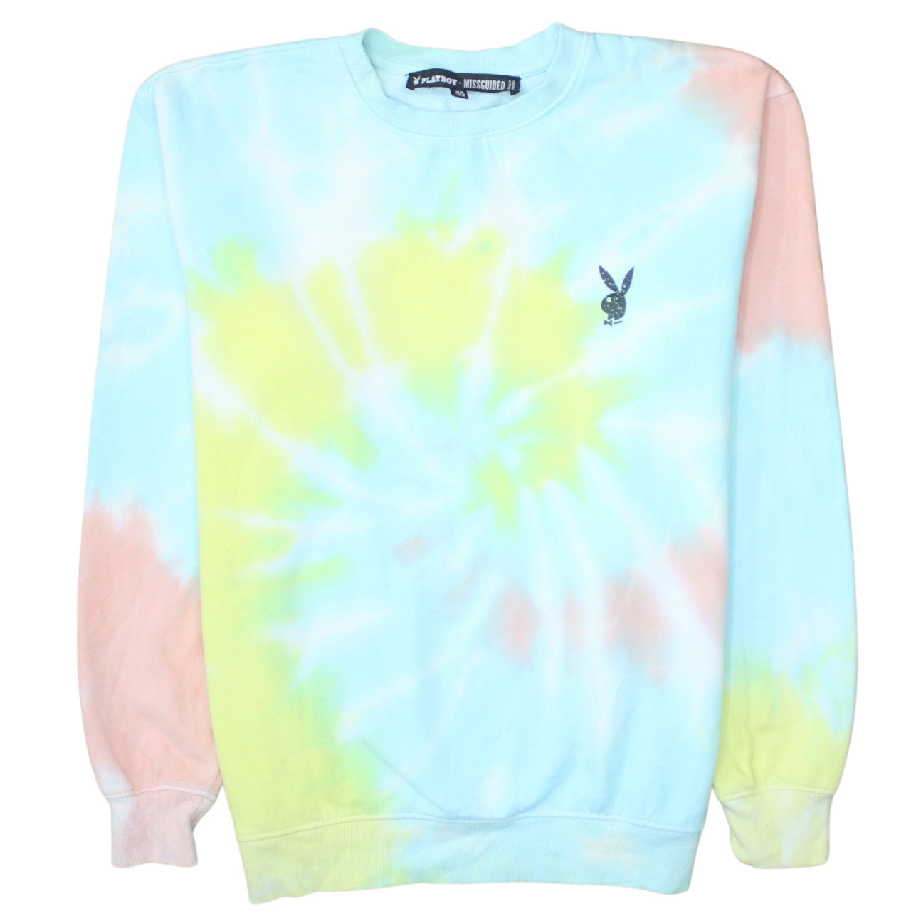Playboy x Missguided Women's Multicoloured Tie Dye Pullover Sweatshirt Medium