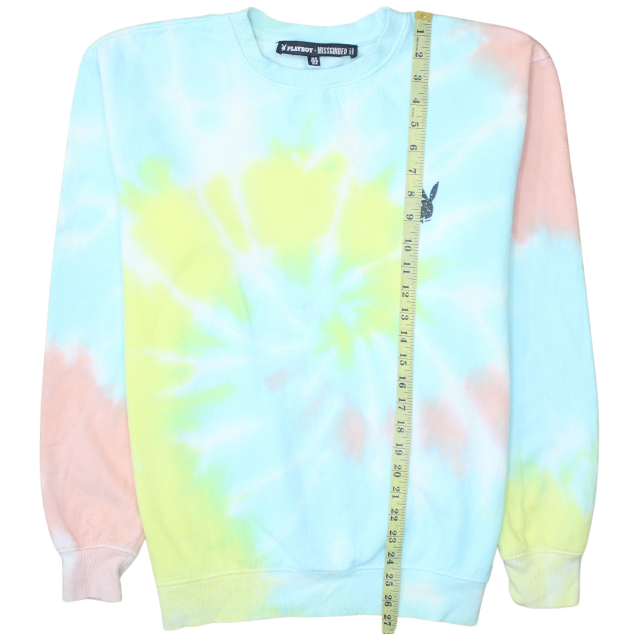 Playboy x Missguided Women's Multicoloured Tie Dye Pullover Sweatshirt Medium