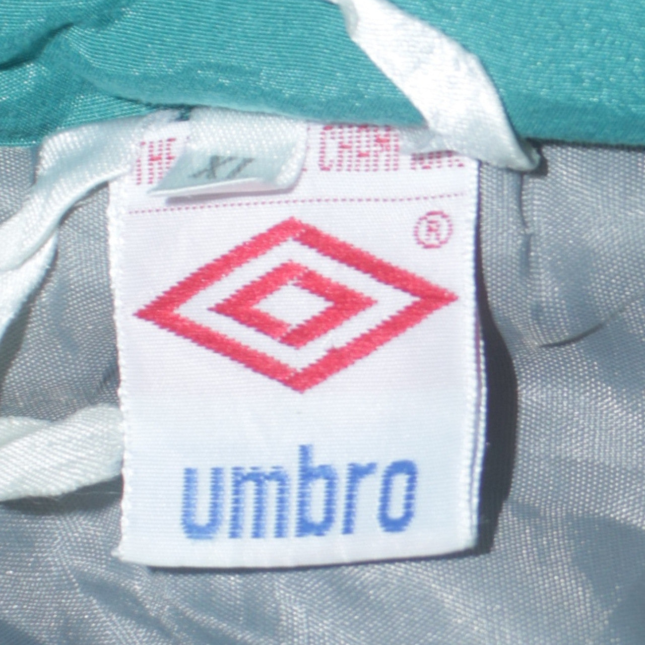 Umbro Men's Purple & Teal 90s Hooded Puffer Jacket Size L