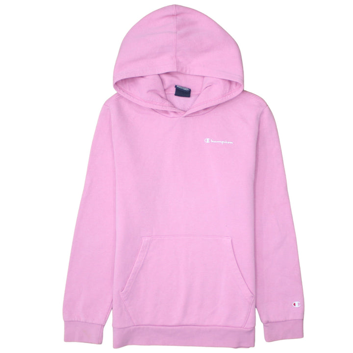 Champion Girls Pink Pullover Hoodie 13-14 Years Fleece Lined Logo Sweatshirt