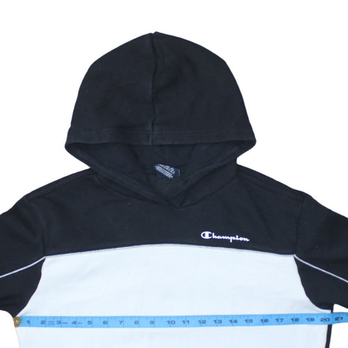 Champion Men's Black & White Small Pullover Hoodie Jumper