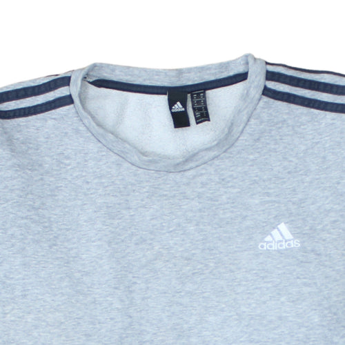 Adidas Men's Grey Crew Neck Pullover Sweatshirt Medium