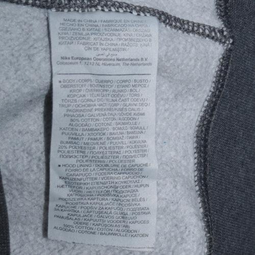 Nike Men's Grey Full Zip Fleece Hoodie Size M Sportswear