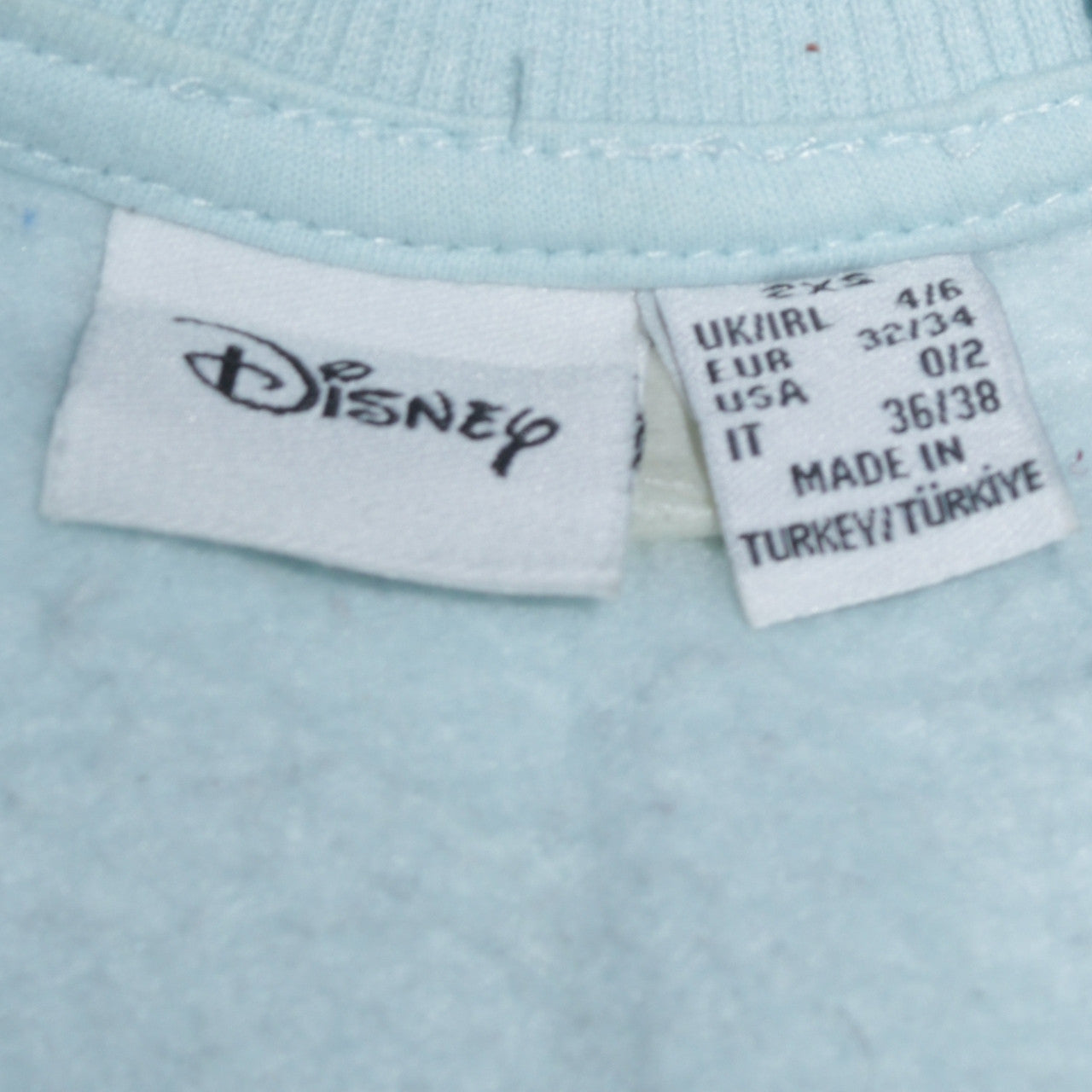 Disney Women Blue Stitch Sweatshirt 2XS Ohana Means Family Pullover