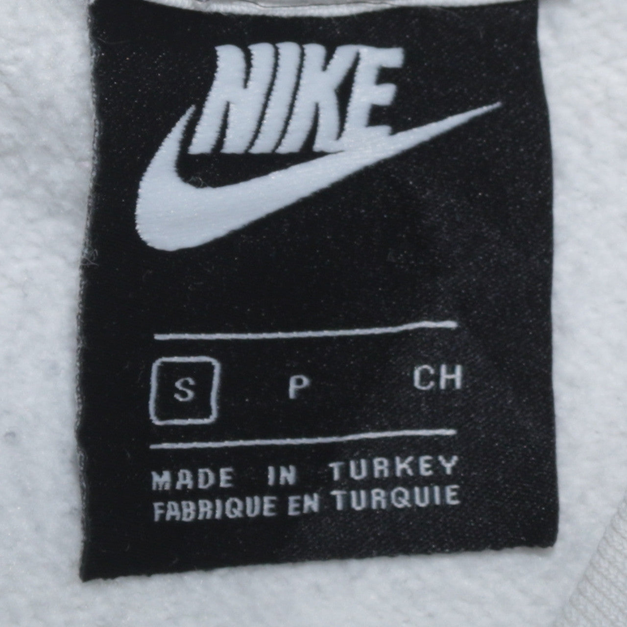 Nike Men's White Small Logo Pullover Sweatshirt Crew Neck