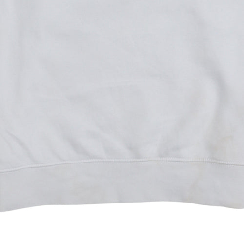 Nike Men's White Small Logo Pullover Sweatshirt Crew Neck