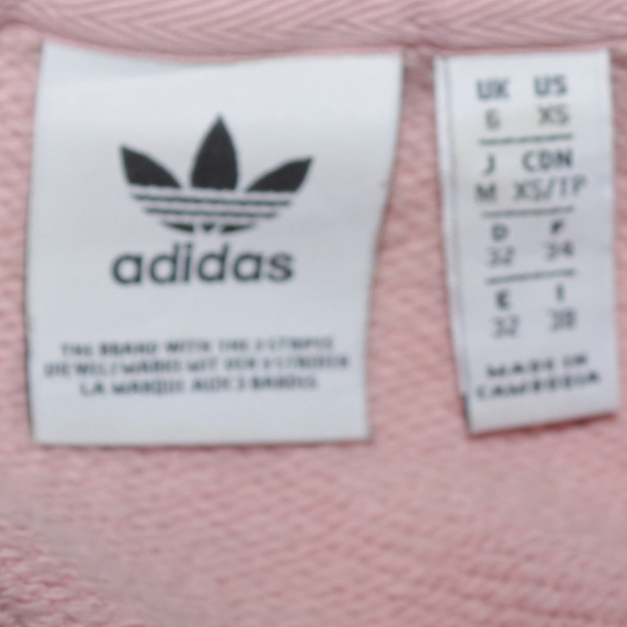 Adidas Womens Pink Crew Neck Pullover Sweatshirt UK 6 XS Logo Print