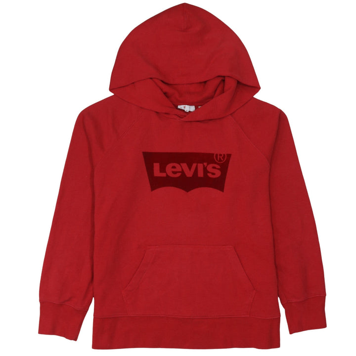 Levi's Red Hoodie Medium Cotton Logo Pullover for Women