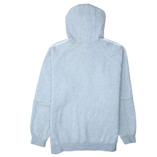 Adidas Mens Grey Pullover Hoodie Small Logo Fleece Sweatshirt