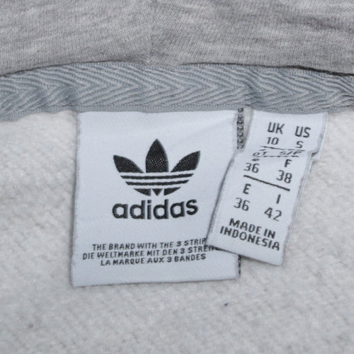 Adidas Mens Grey Pullover Hoodie Small Logo Fleece Sweatshirt