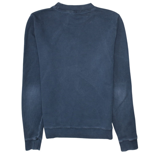 Hugo Boss Men's Blue Logo Crew Neck Cotton Sweatshirt Size M