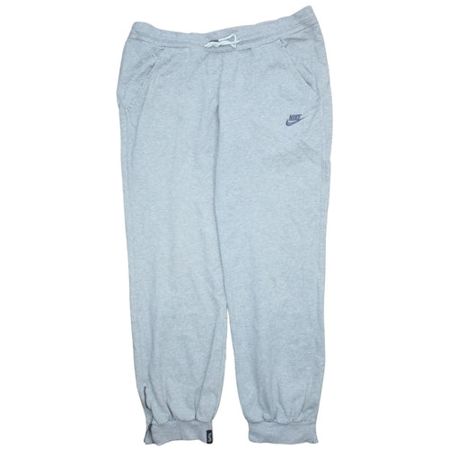 Nike Womens Grey L Sweatpants Tapered Fleece Casual Trousers
